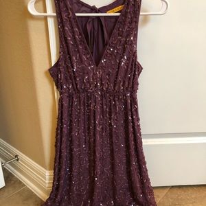 Alice + Olivia Maroon Sequin Dress